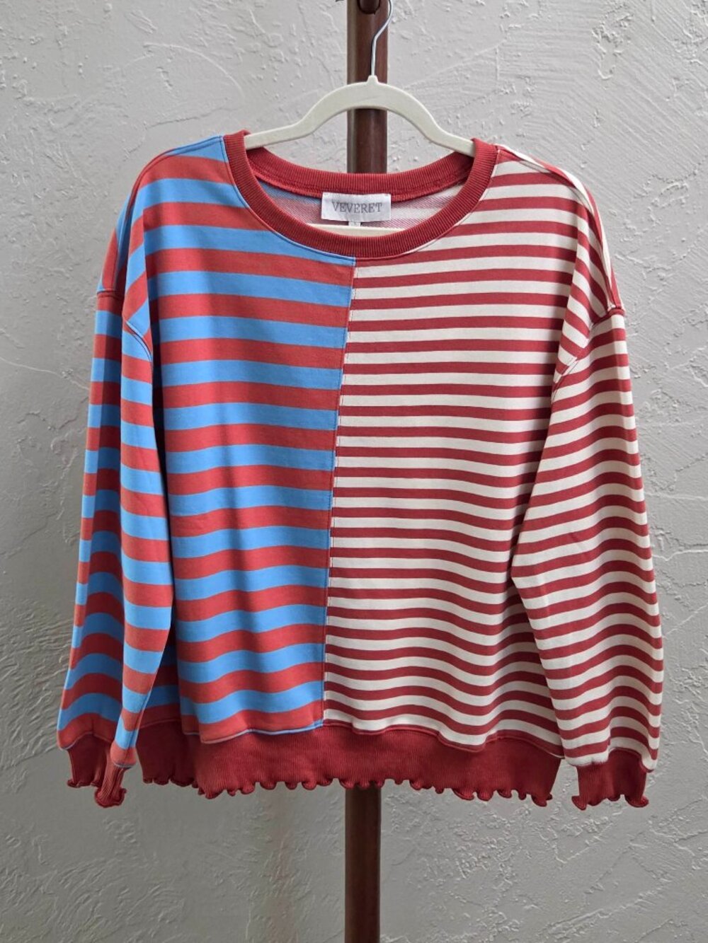 T73. Split Colorblock Striped Sweatshirt‎